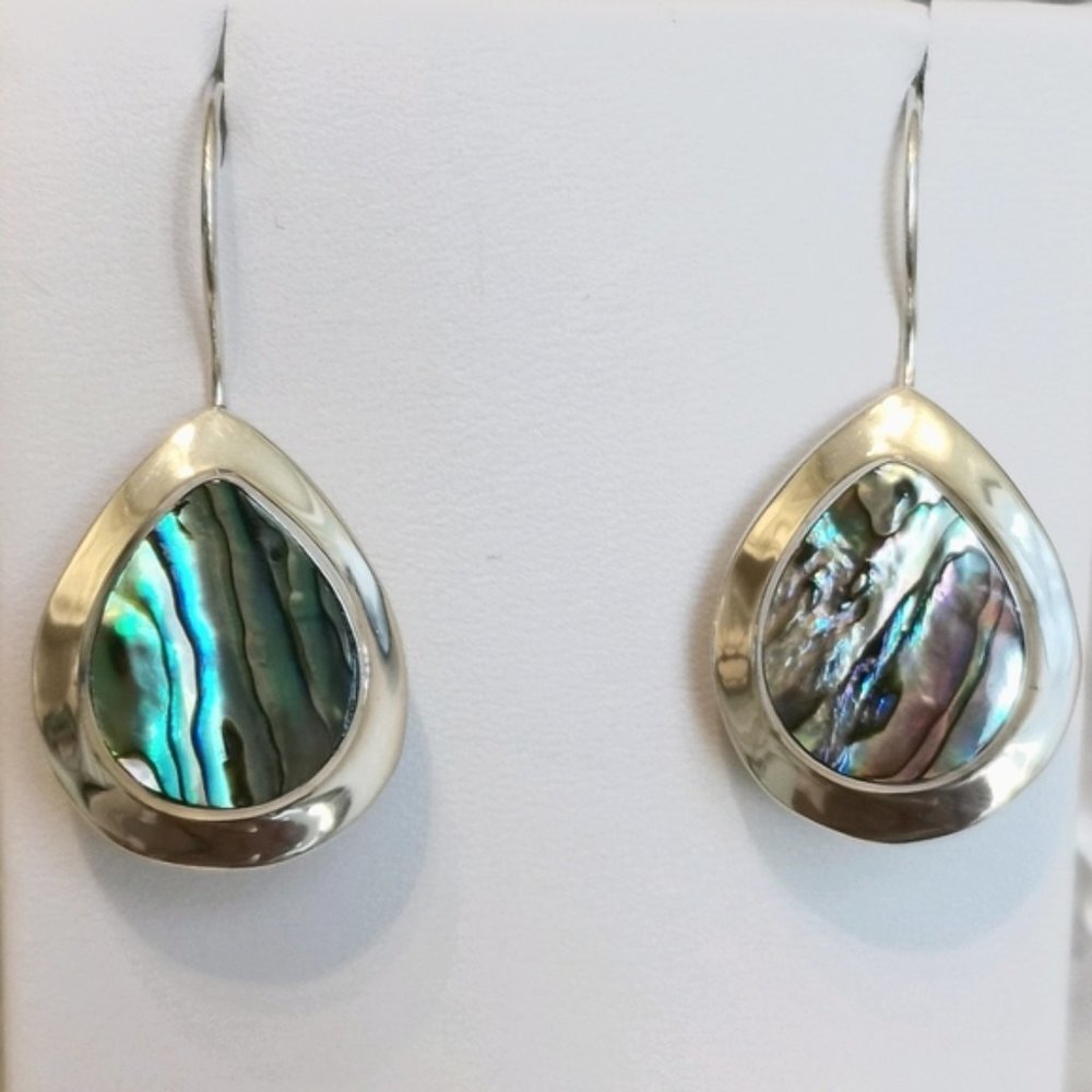 Sterling Silver Abalone Shell Drop Earrings